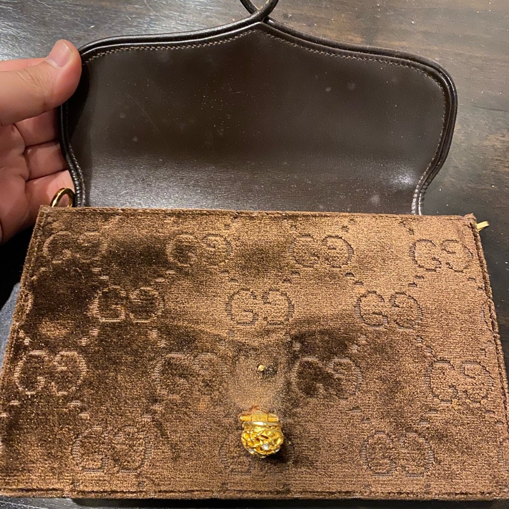Gucci Rare Early Vintage Large GG Clutch Purse - Picture 8 of 13